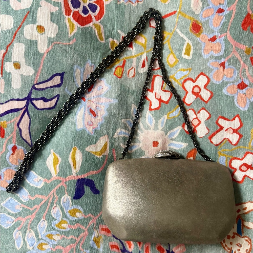 Vintage Rodo Italy authentic metallic Silver Clutch Bag